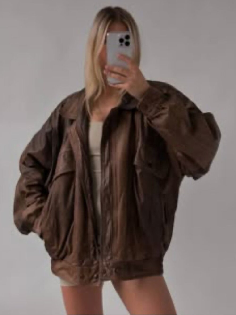 Boutique Of Leathers Oversized  Tan Leather Jacket
